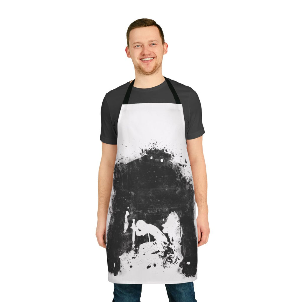 Apron featuring the iconic shadow of a colossal figure from the beloved video game
