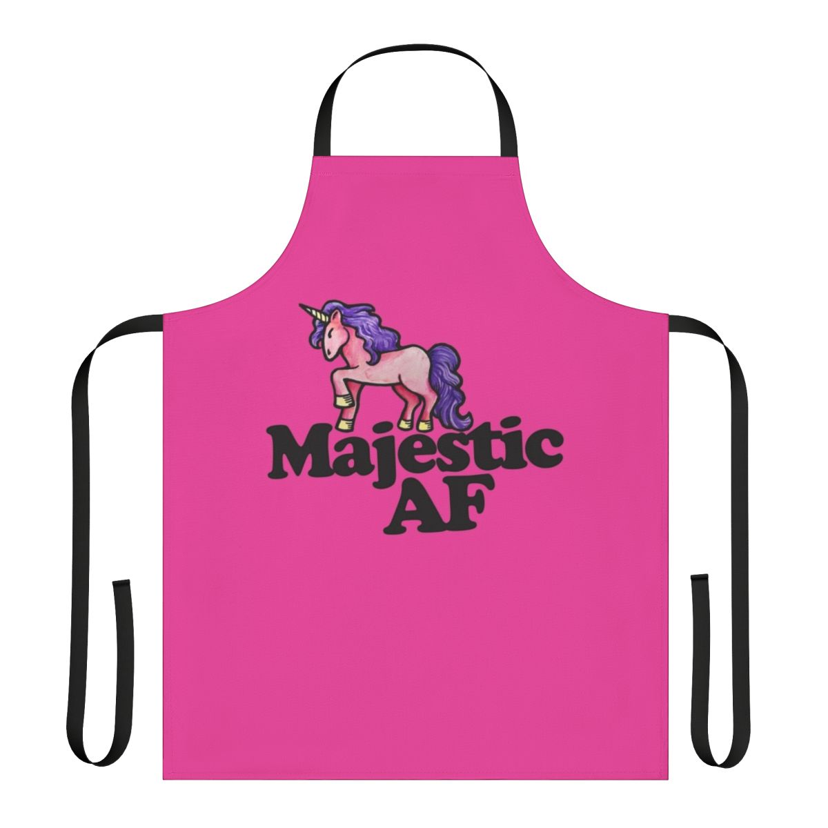 Majestic unicorn design on a high-quality apron for cooking, baking, or crafting