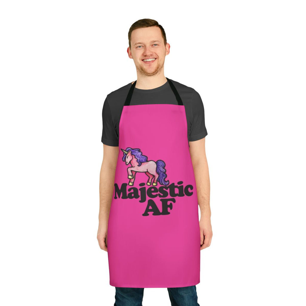 Majestic unicorn design on a high-quality apron for cooking, baking, or crafting