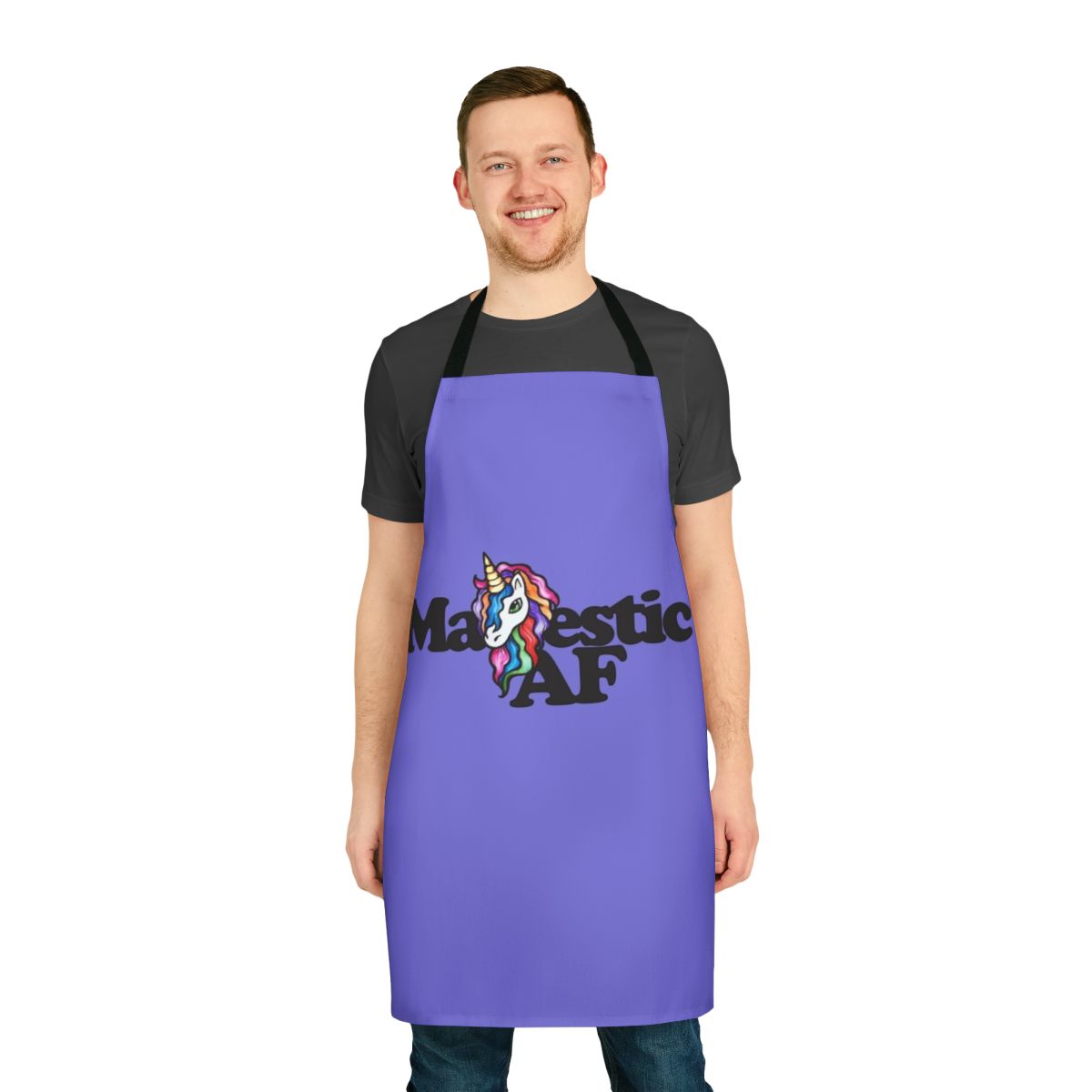 Majestic unicorn rainbow-patterned apron for cooking, baking, and home use