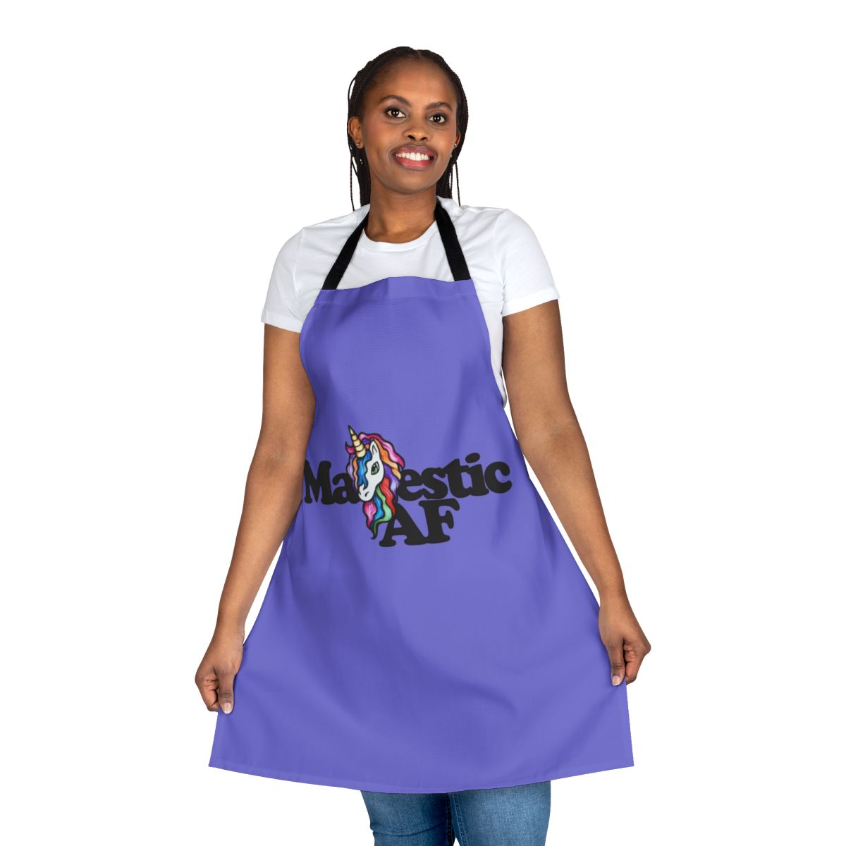 Majestic unicorn rainbow-patterned apron for cooking, baking, and home use