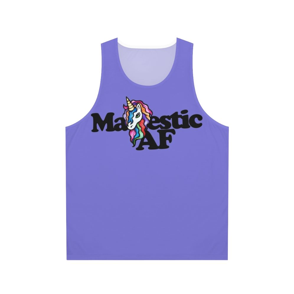 Majestic unicorn unisex tank top with vintage aesthetic design