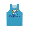 Majestic unisex tank top with magical unicorn graphic