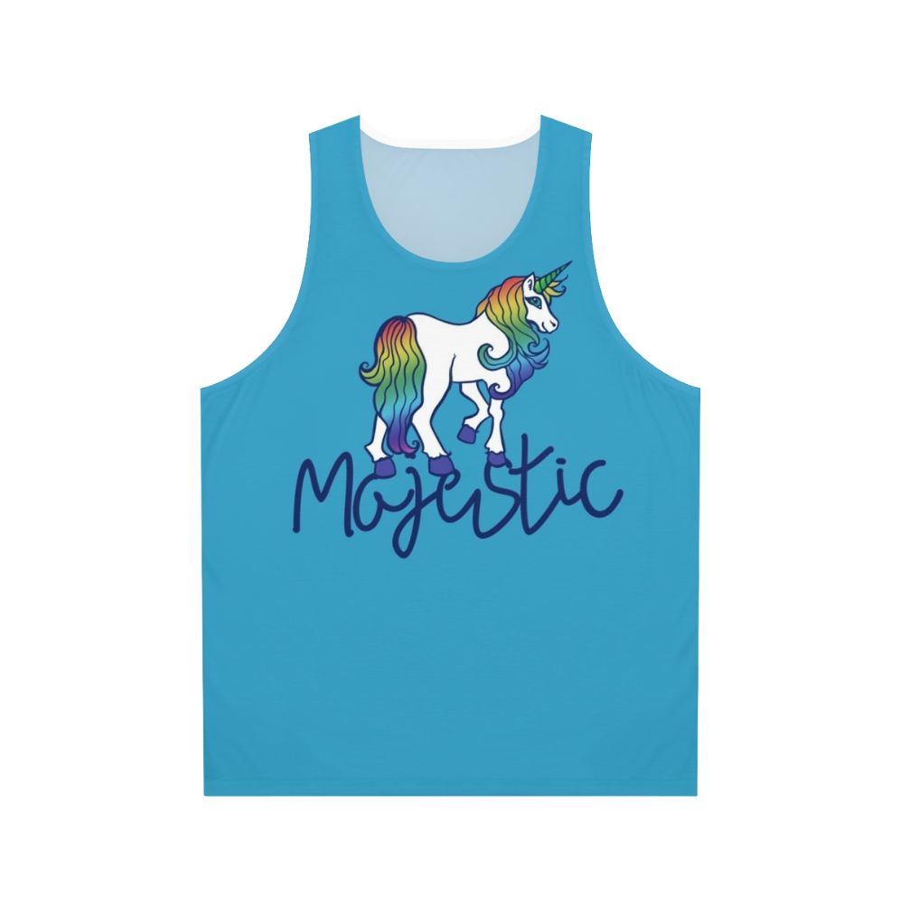 Majestic unisex tank top with magical unicorn graphic