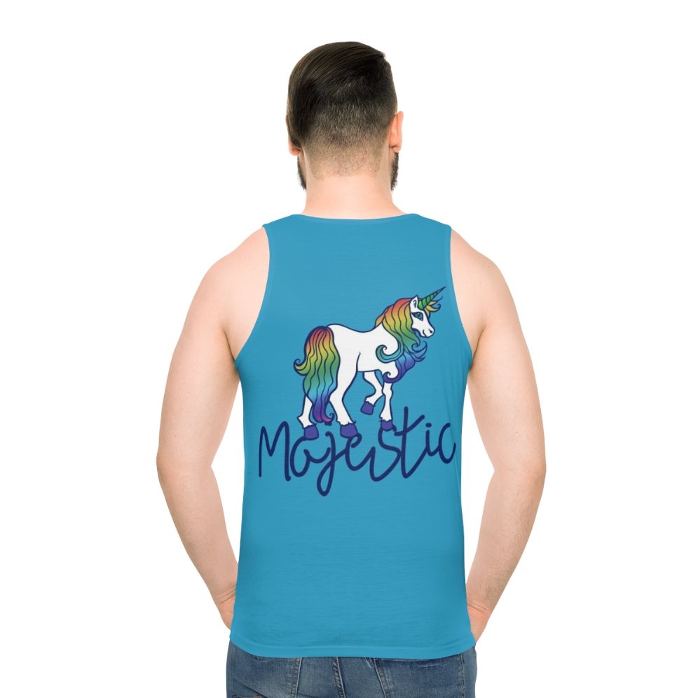 Majestic unisex tank top with magical unicorn graphic