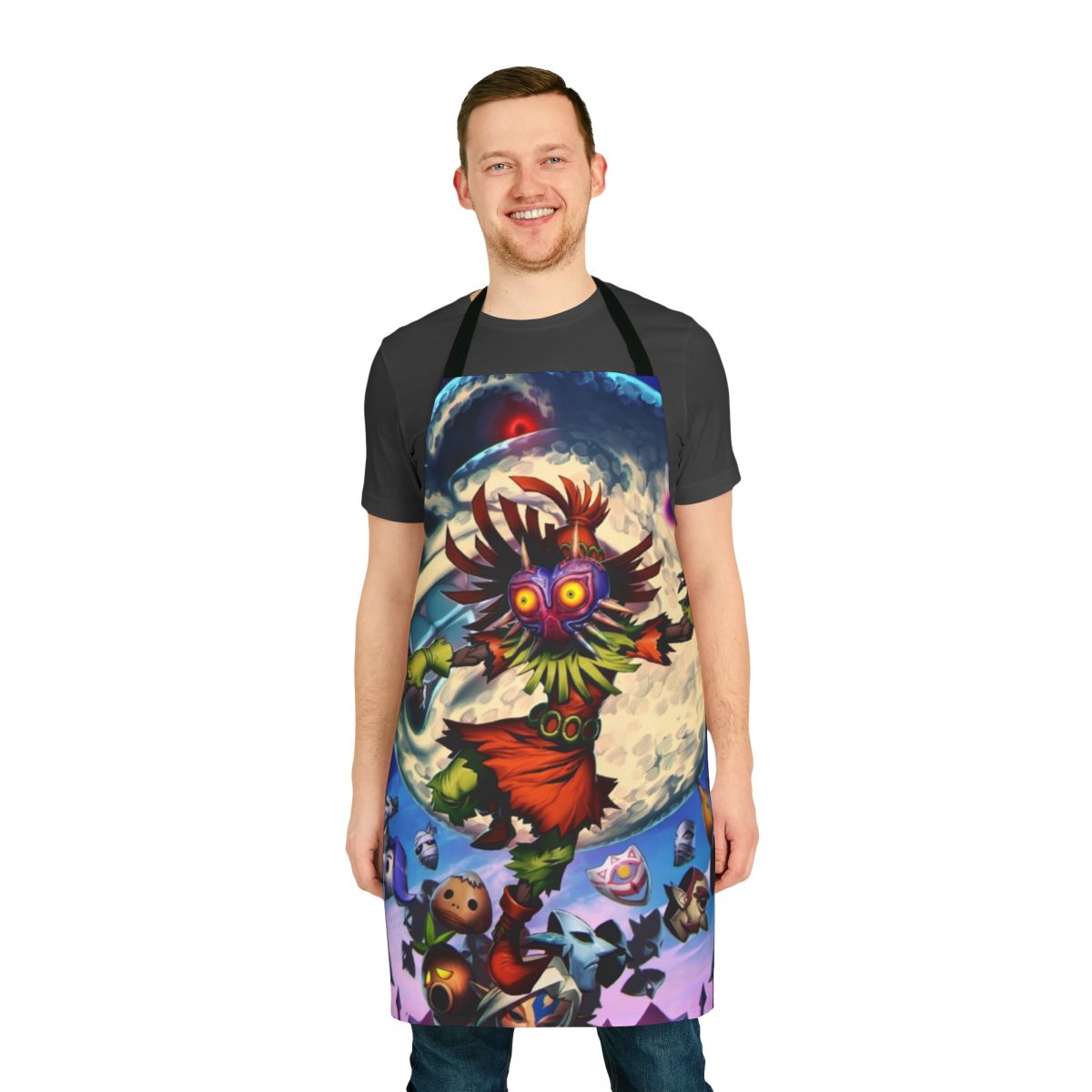 Majora's Mask inspired cooking apron with Legend of Zelda design