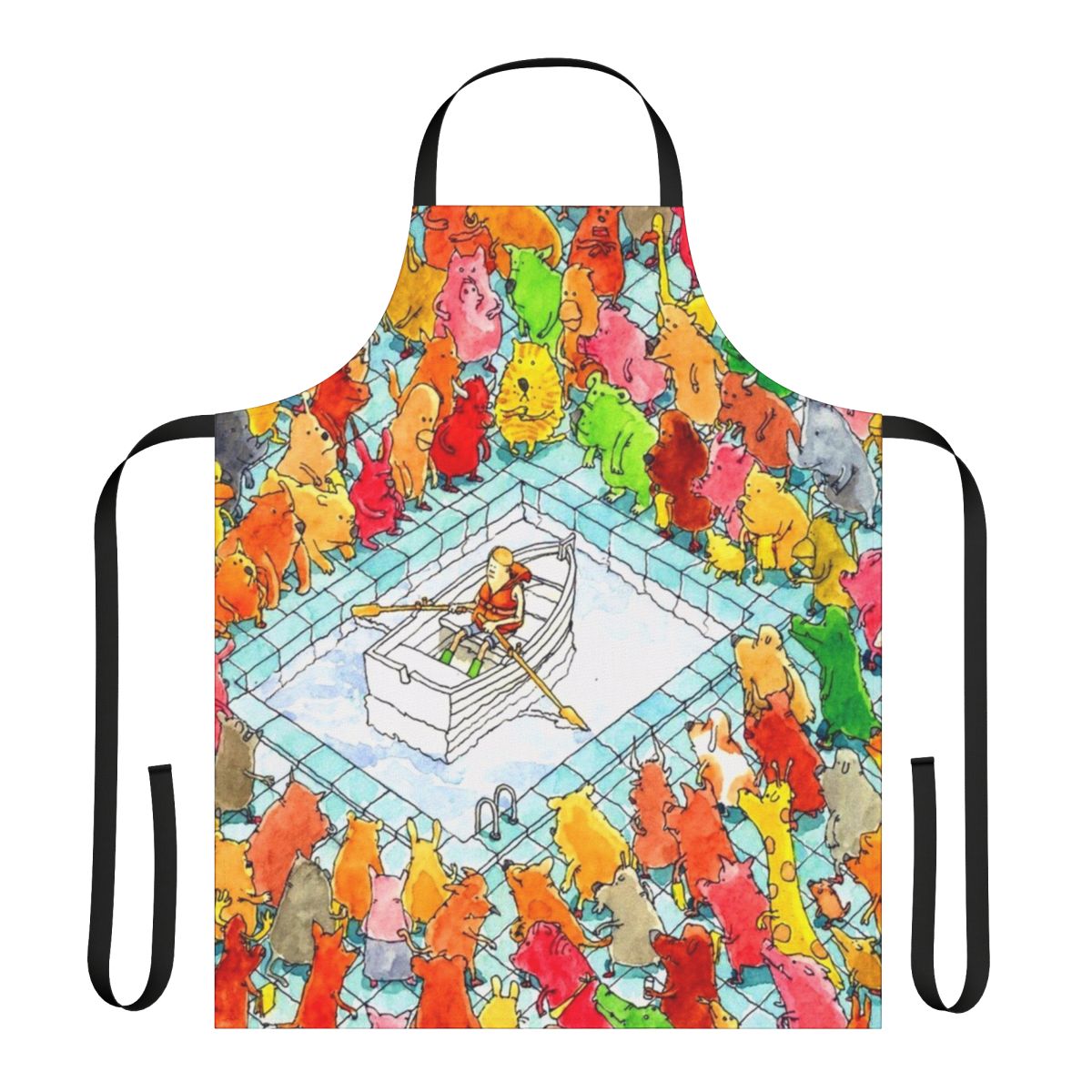 Malamsenin apron featuring Gavin Dance band logo and "Happiness 2020" design