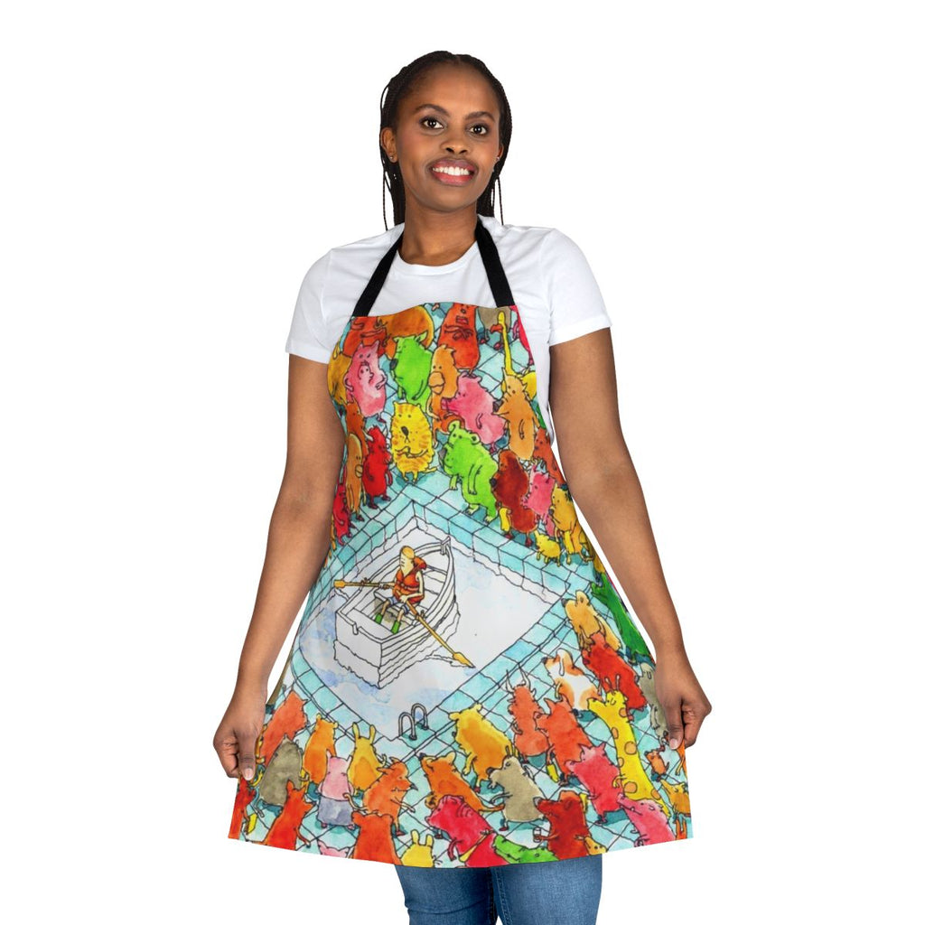 Malamsenin apron featuring Gavin Dance band logo and "Happiness 2020" design