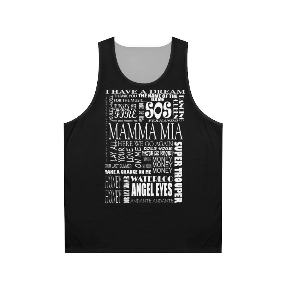 Mamma Mia movie songs unisex tank top