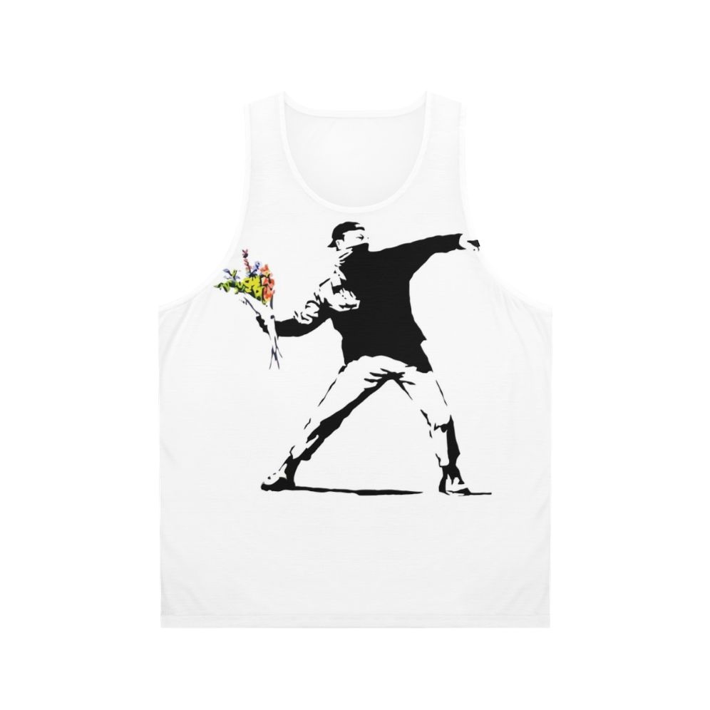 Man Holding Flowers Unisex Tank Top