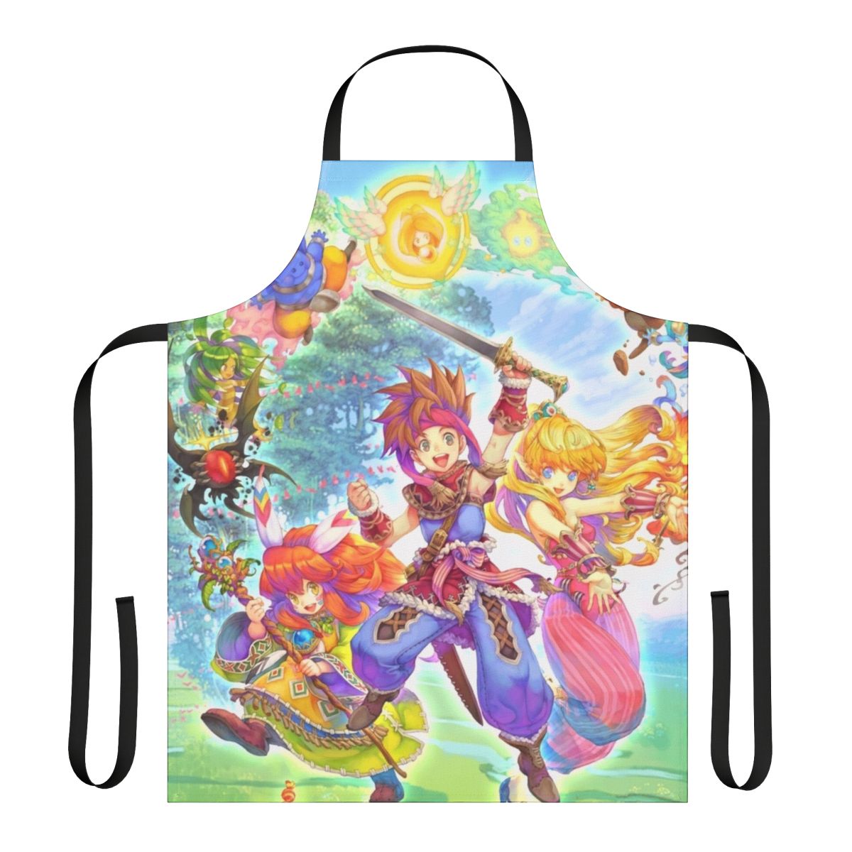 Mana RPG-inspired fantasy adventure apron with magic and retro game elements