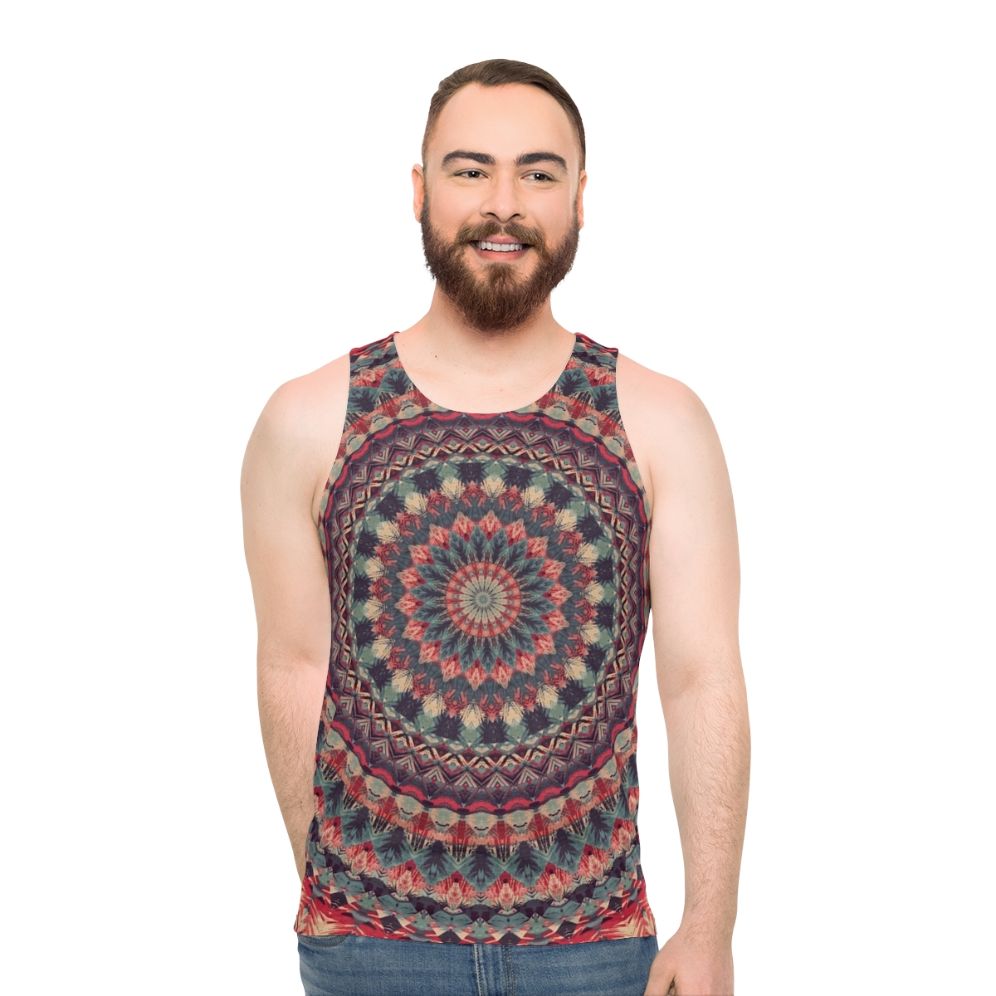 Mandala Unisex Tank Top with Flower of Life Sacred Geometry Design