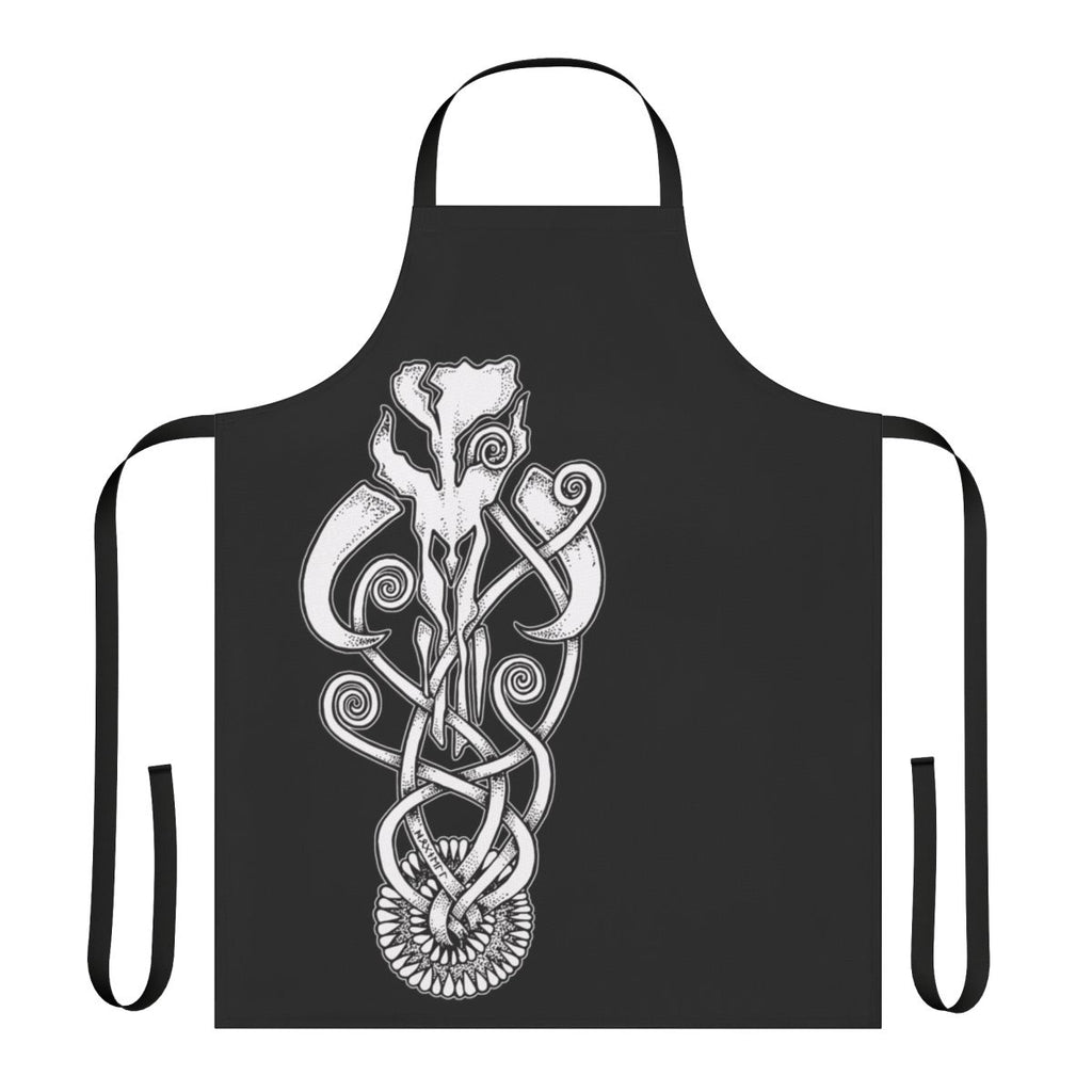 Mandalorian-themed apron with Sarlacc knotwork design