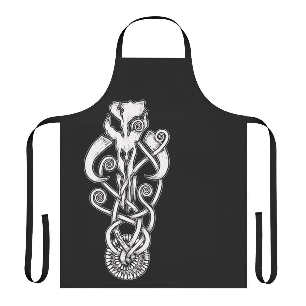 Mandalorian-themed apron with Sarlacc knotwork design