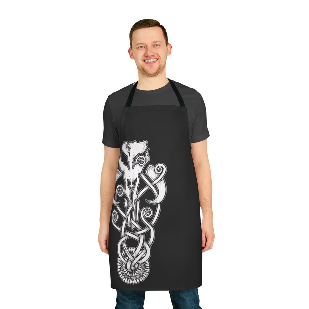 Mandalorian-themed apron with Sarlacc knotwork design