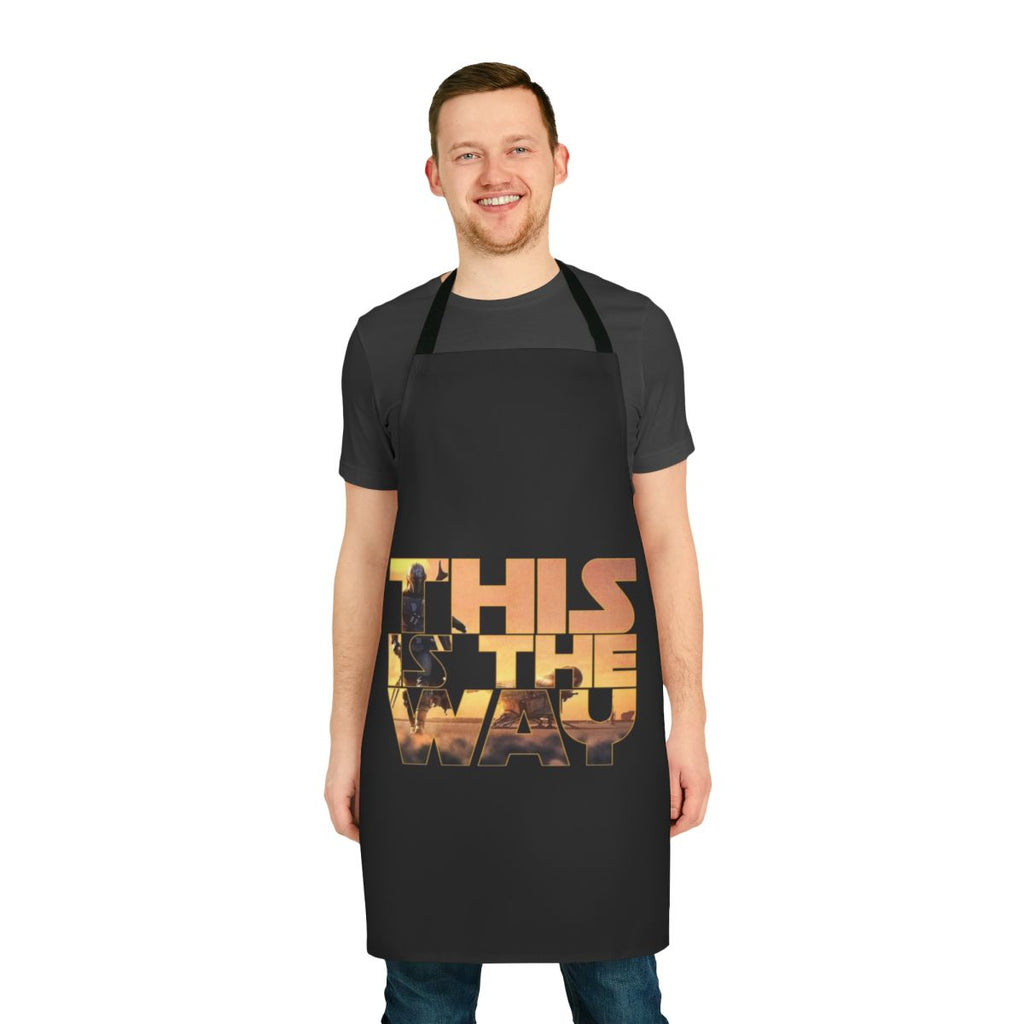 A stylish apron featuring a "This Is The Way" design, perfect for sci-fi fans in the kitchen.