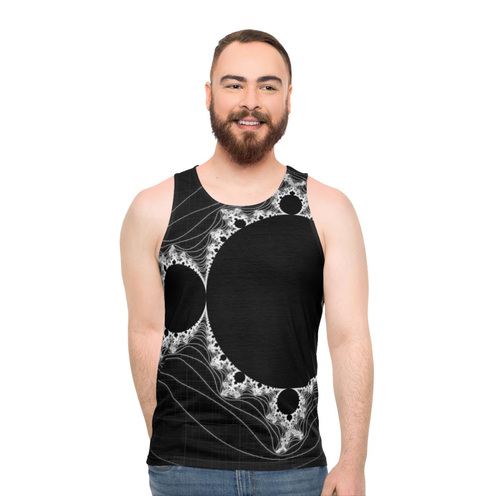 Mandelbrot fractal monochrome unisex tank top