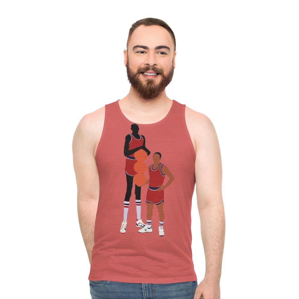 Manute Bol and Muggsy Bogues basketball art unisex tank top