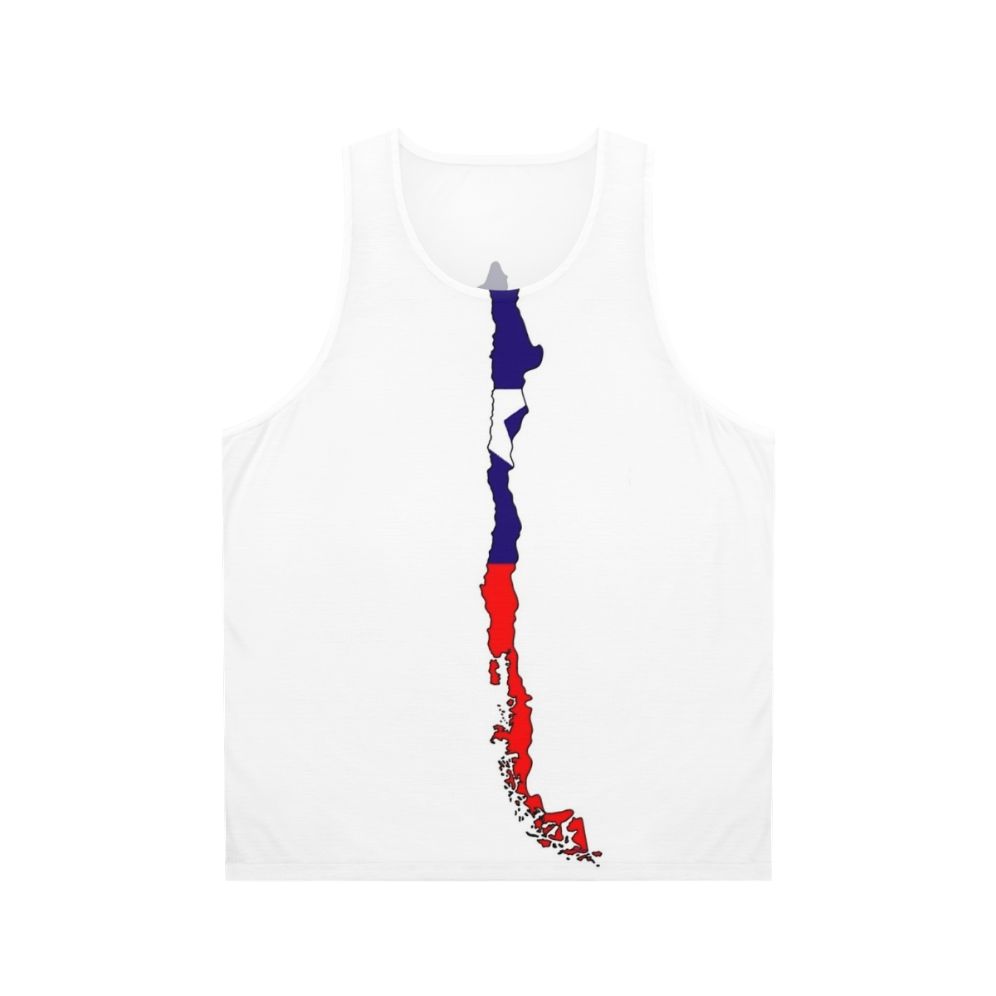 Map of Chile with Chilean Flag Unisex Tank Top