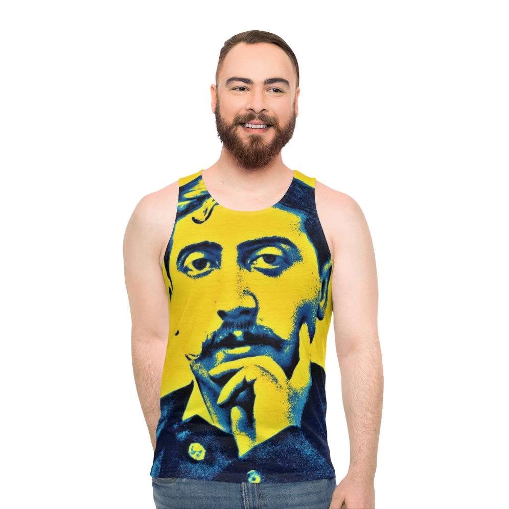 Unisex tank top featuring the name of French author Marcel Proust