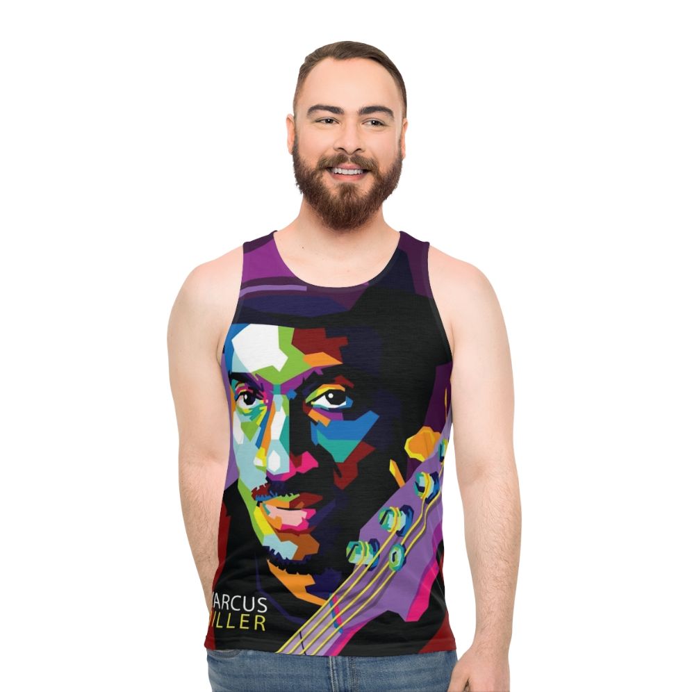 Marcus Miller pop art illustration unisex tank top