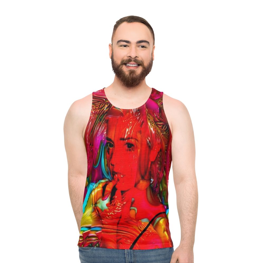 Colorful Mardi Gras-themed unisex tank top