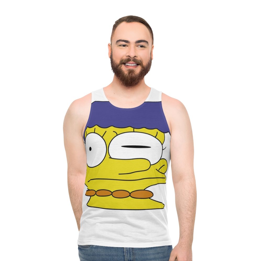 Marge Simpson Smeared Face Funny Unisex Tank Top