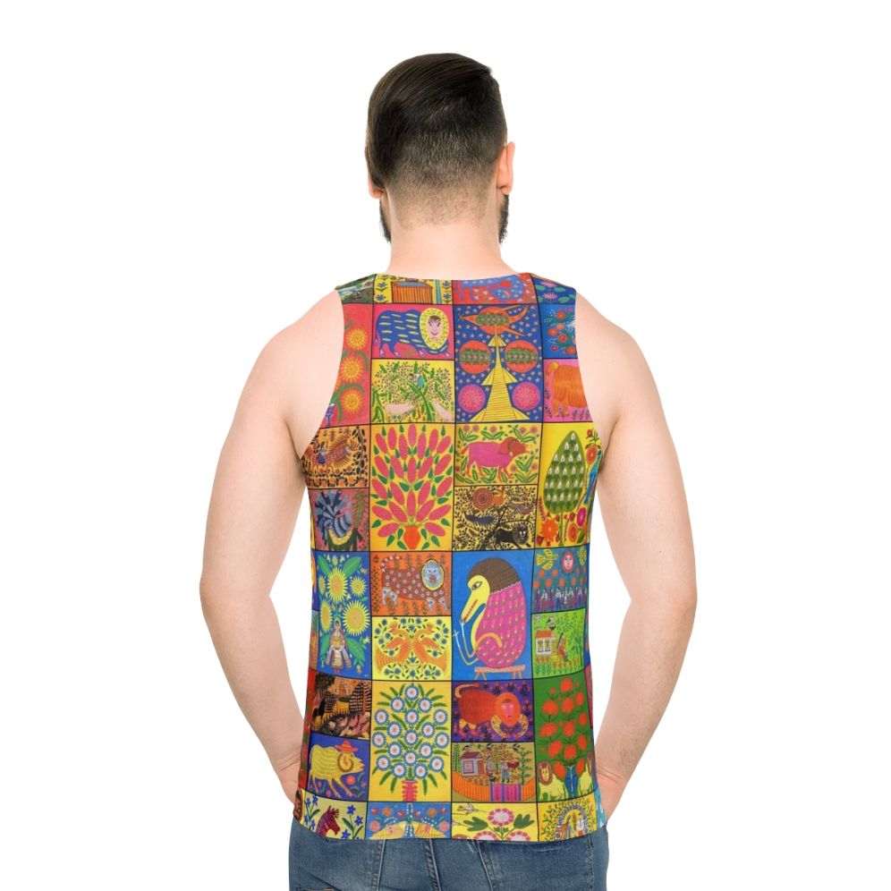 Maria Pryimachenko inspired unisex tank top featuring Ukrainian folk art