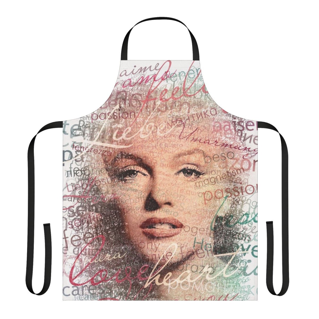 Marilyn Monroe portrait and words design on an apron