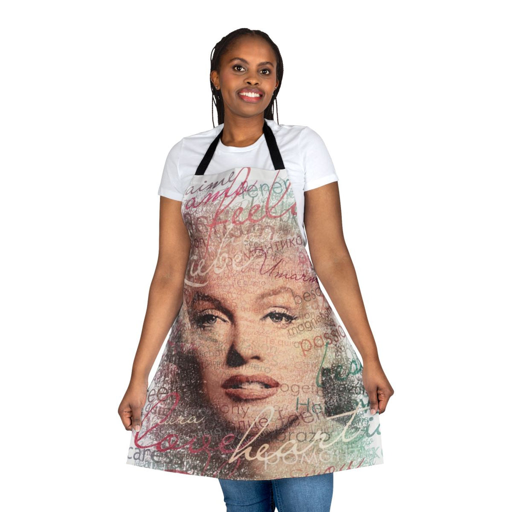 Marilyn Monroe portrait and words design on an apron