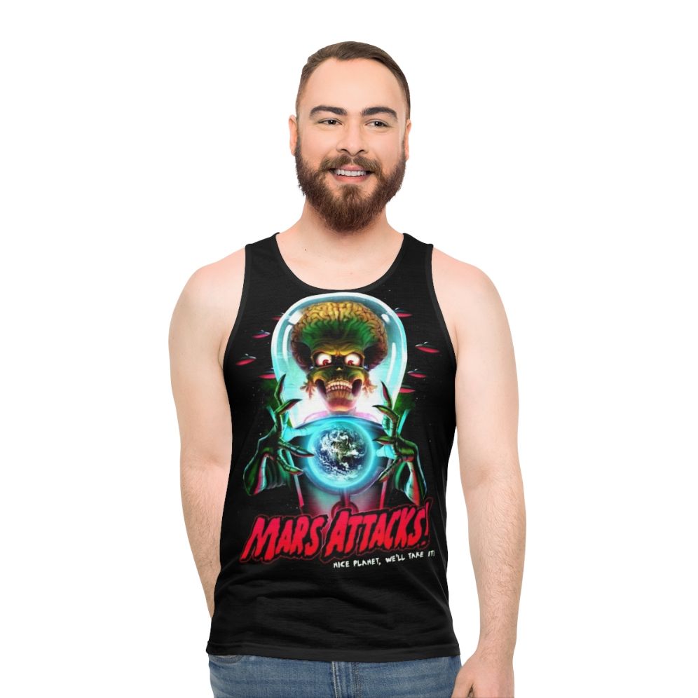 Mars Attacks Unisex Tank Top featuring Retro Alien Design