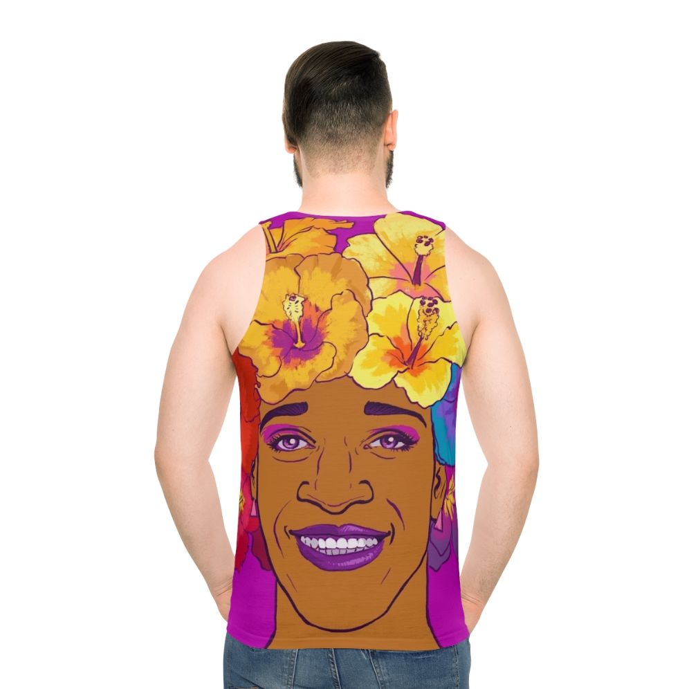 Marsha Johnson Unisex Tank Top with Floral Crown