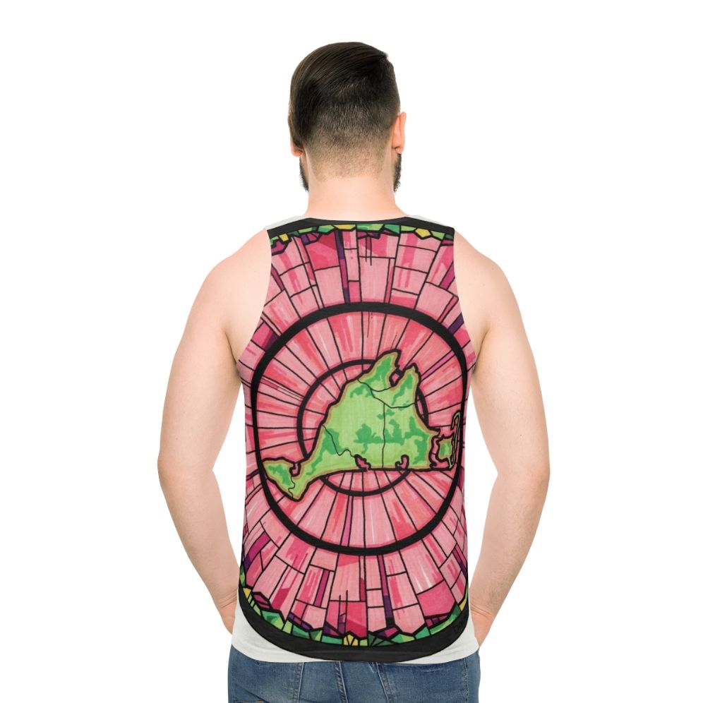 Martha's Vineyard Unisex Tank Top in Pink and Green