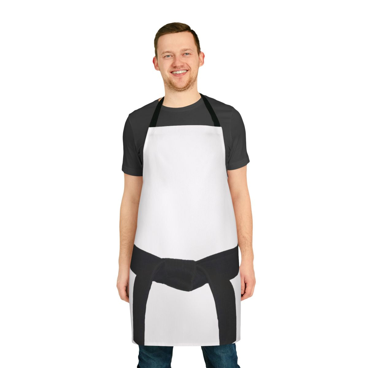 Martial arts inspired black belt design apron