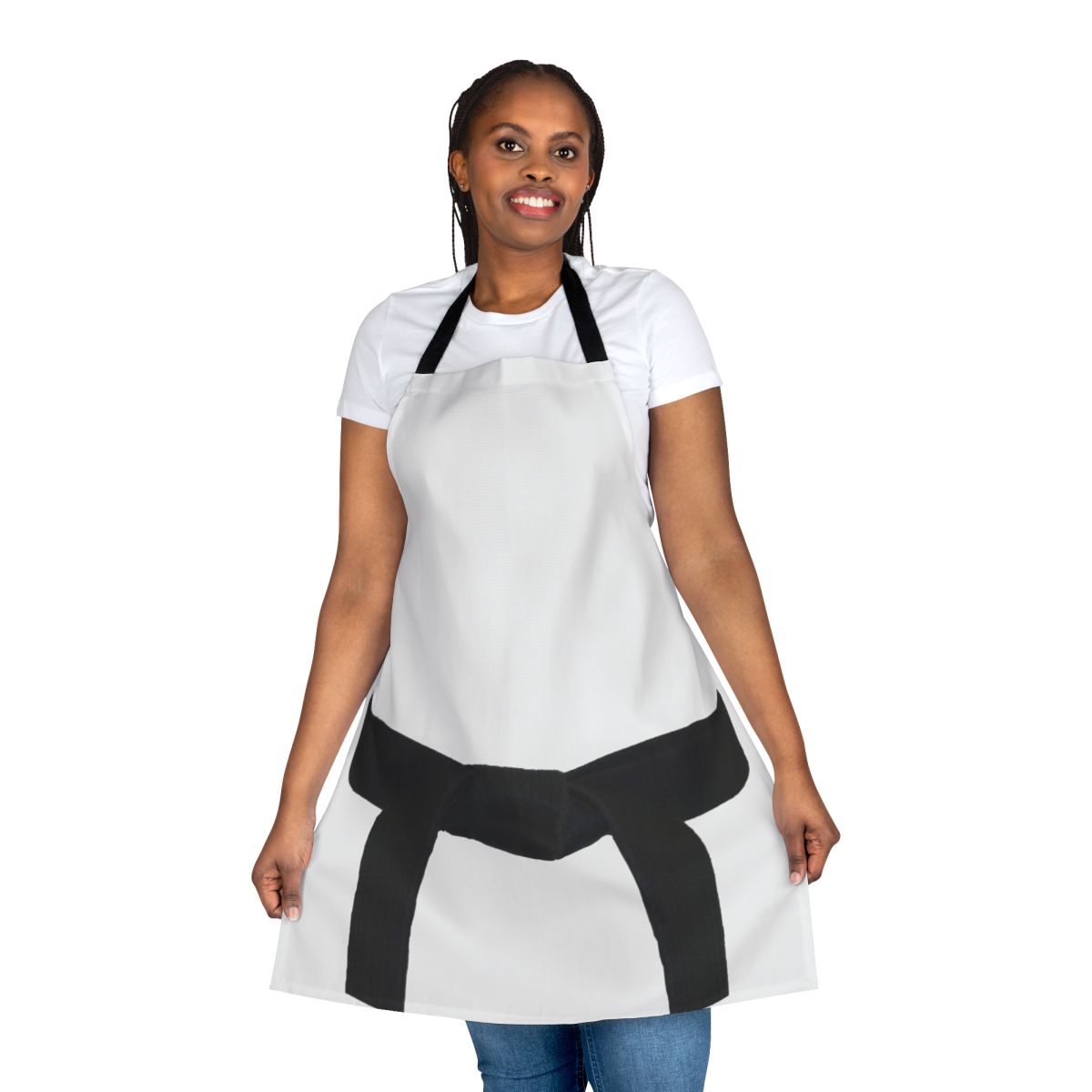 Martial arts inspired black belt design apron