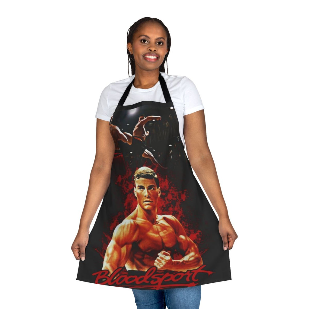 Martial arts inspired apron featuring bloodsport tournament theme