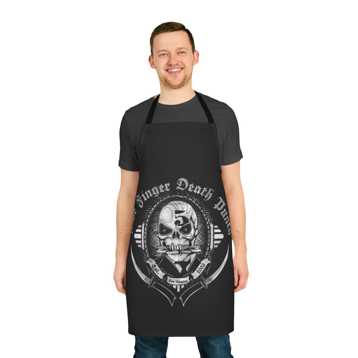 Martial arts inspired five finger apron with graphic design