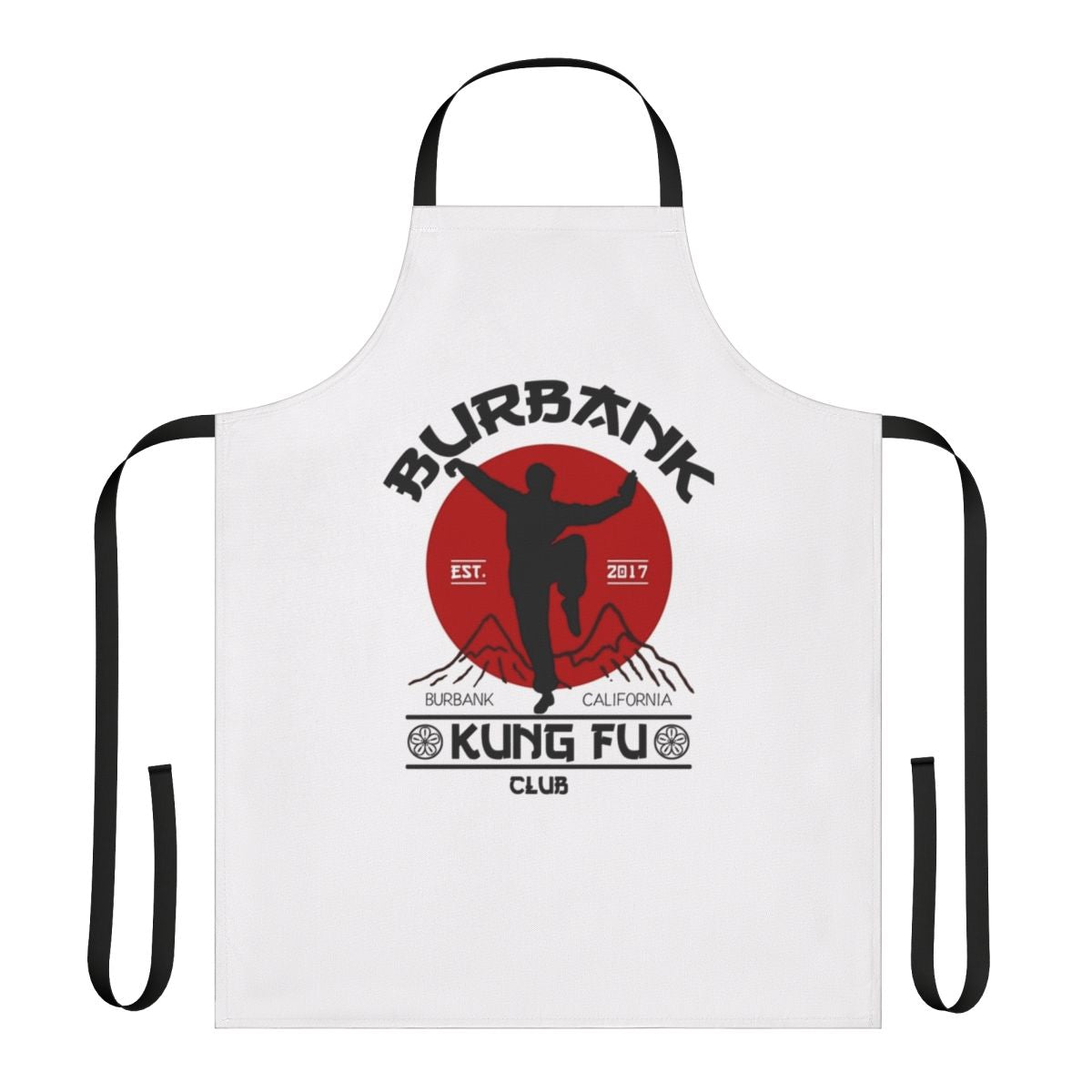 Martial arts themed apron featuring a kung fu inspired design from Burbank, California