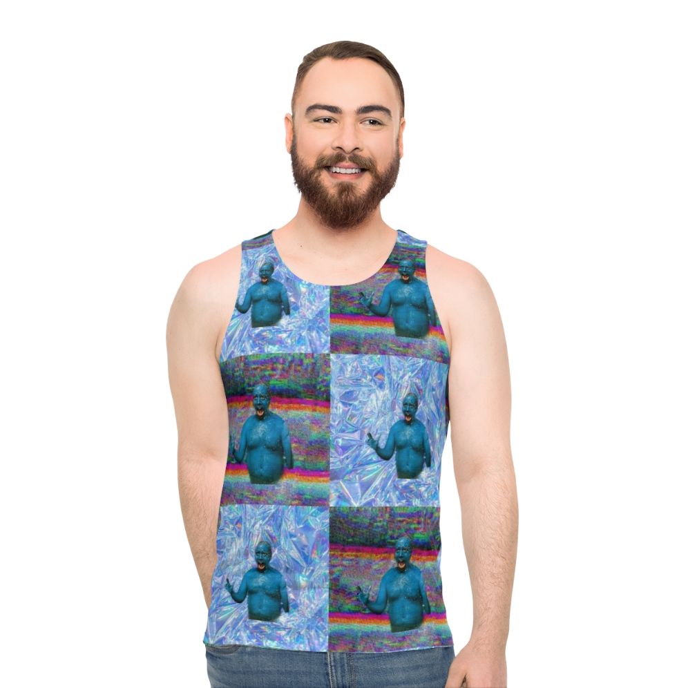 Marty Wolf movie character graphic on a unisex tank top