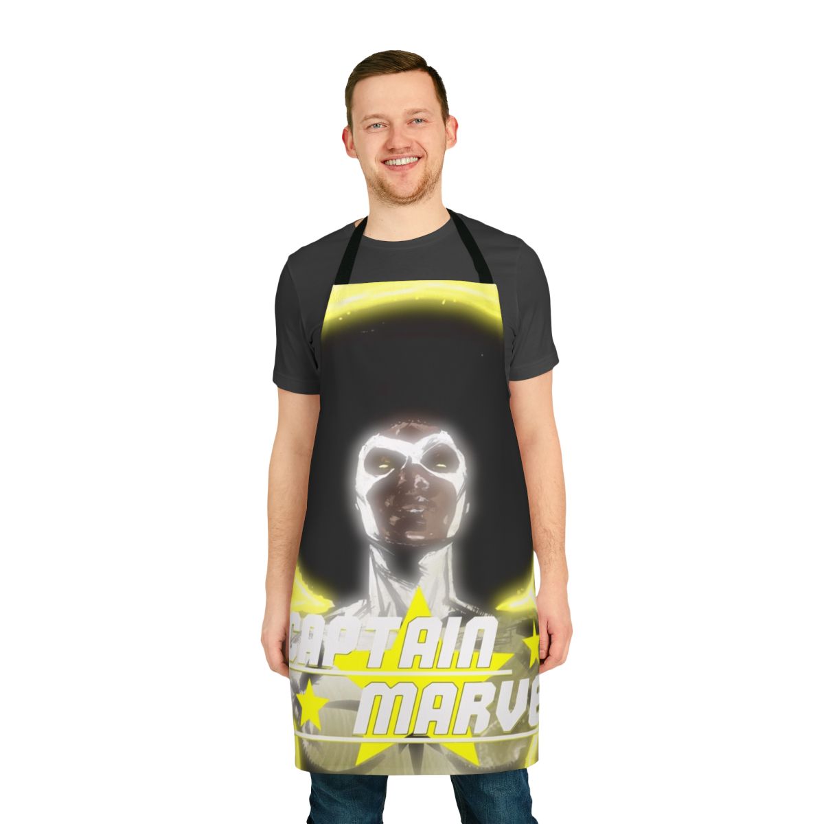Marvel-inspired apron featuring Monica Rambeau, also known as Captain Marvel