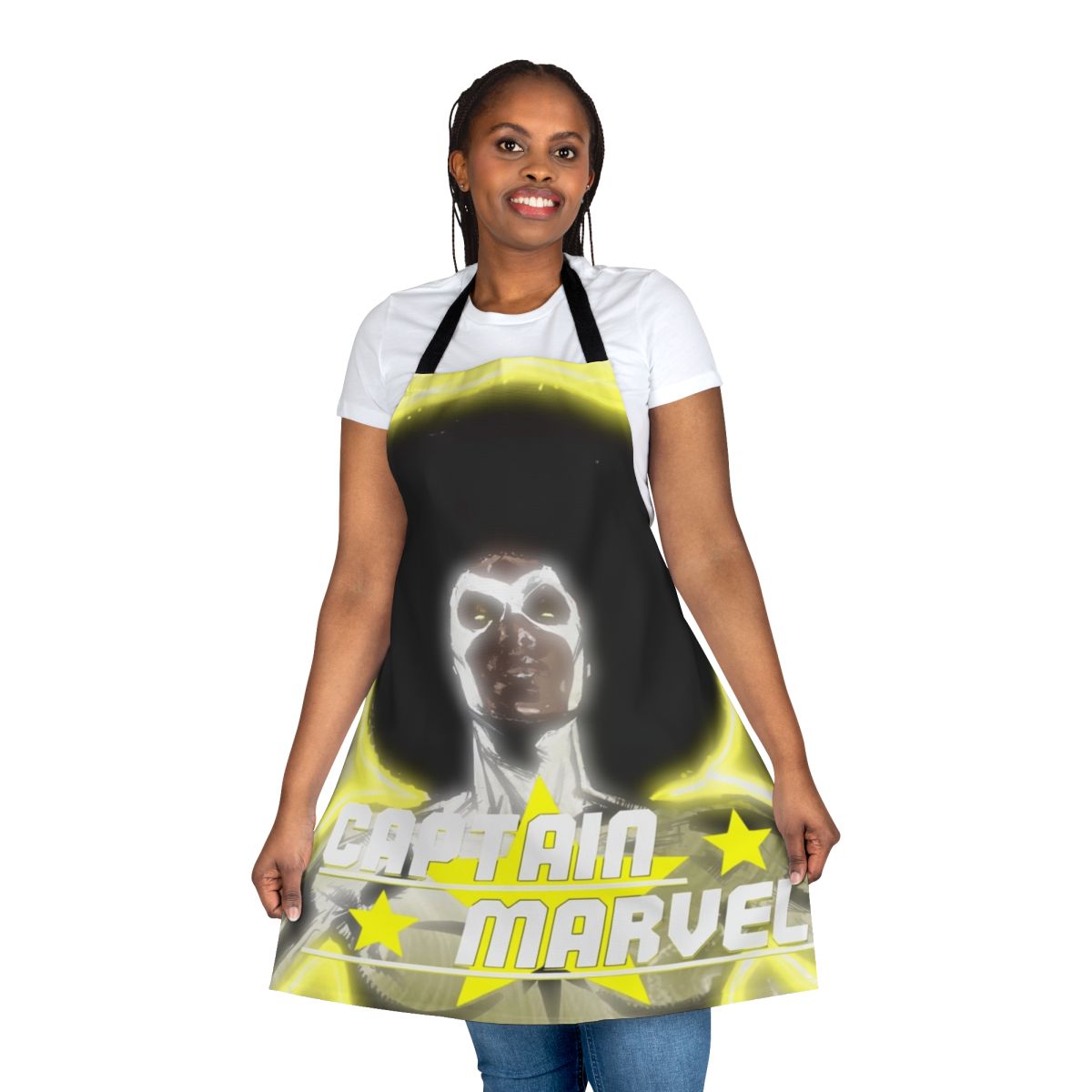 Marvel-inspired apron featuring Monica Rambeau, also known as Captain Marvel