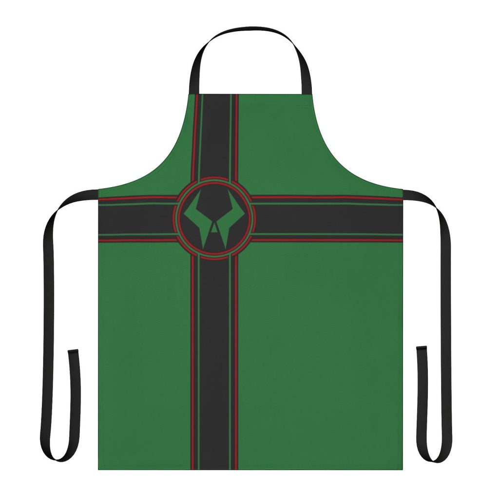 Latveria flag-themed kitchen apron with Marvel comic book character designs