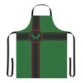 Latveria flag-themed kitchen apron with Marvel comic book character designs