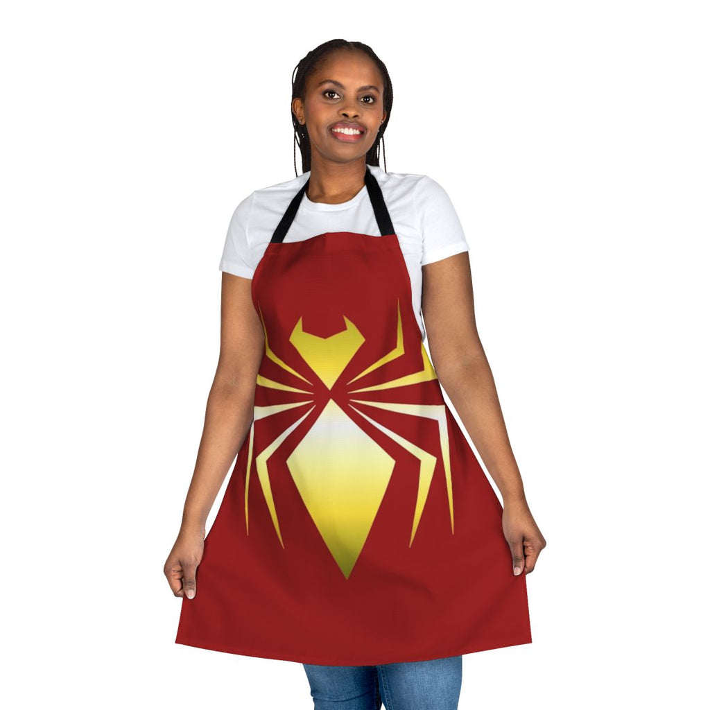 A stylish and durable apron featuring the iconic spider design, perfect for fans of Marvel's Spider-Man.