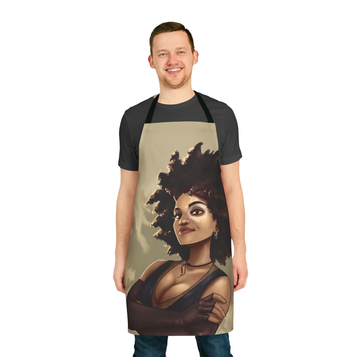 Marvel-inspired superhero apron featuring a lucky design