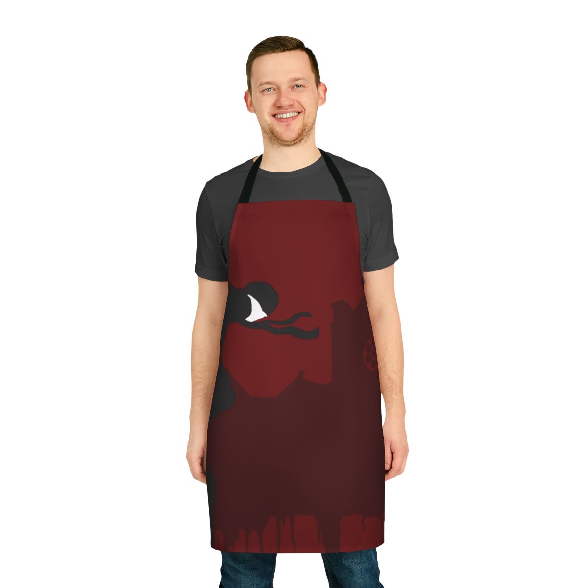 Minimalist apron design featuring "The Devil of Hell's Kitchen" from Marvel comics
