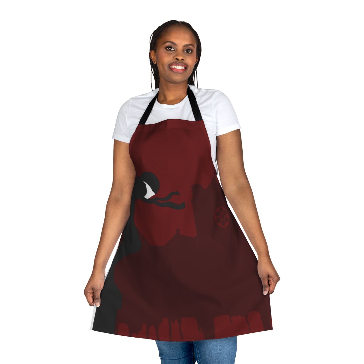 Minimalist apron design featuring "The Devil of Hell's Kitchen" from Marvel comics