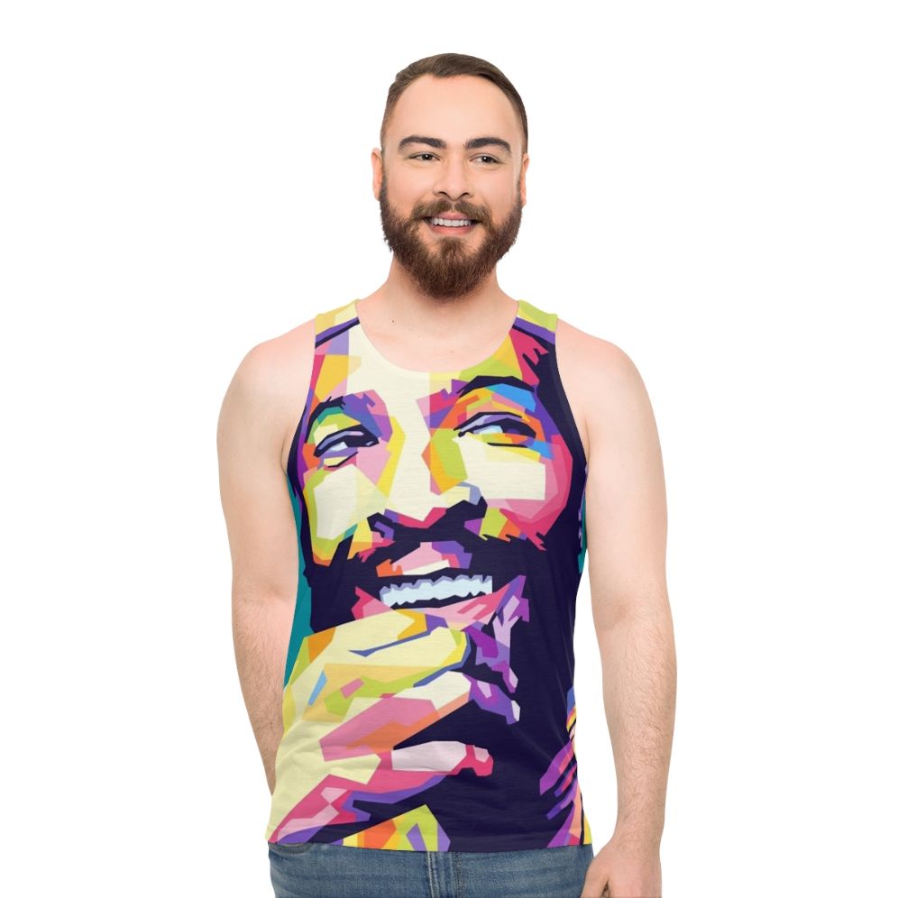 Marvin Gaye inspired colorful pop art unisex tank top