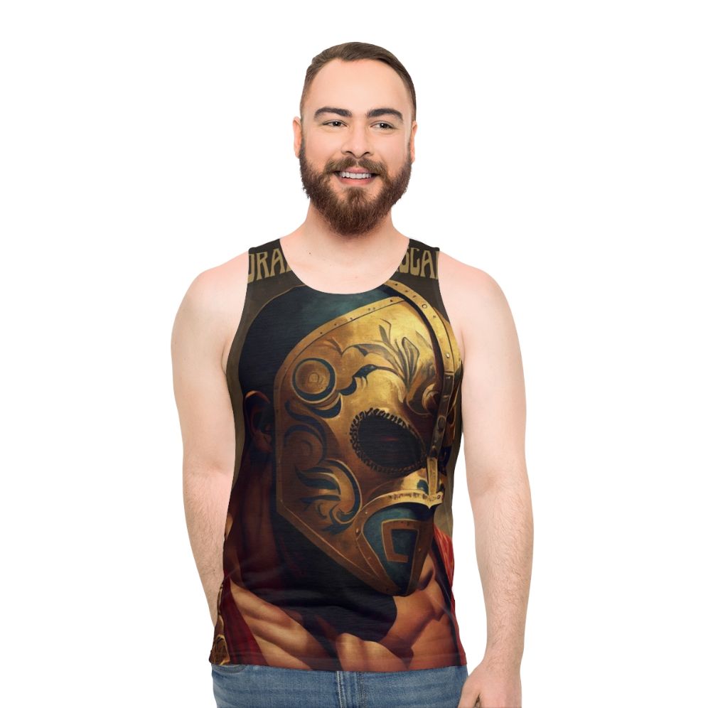 Unisex wrestling tank top with the Masked Dorado design