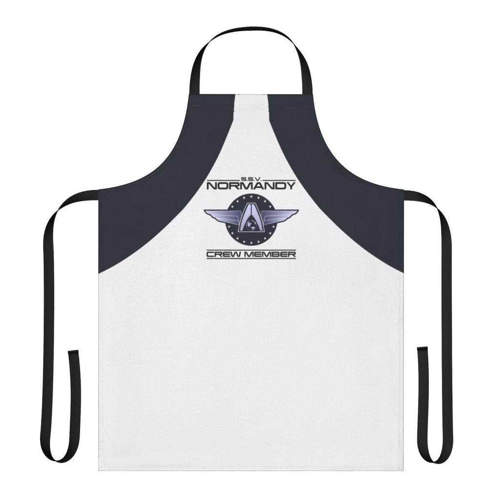 Mass Effect inspired Normandy crew member apron with spaceship design